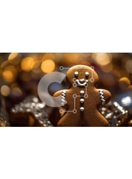 Intra Συλλεκτικό Ξύλινο Παζλ Plywood  4mm - Gingerbread Man με Icing and Frosting Decorations Σε Ξύλινο Κουτί - Διαστάσεις Puzzle: 10x10 cm – 25 κομμάτια
