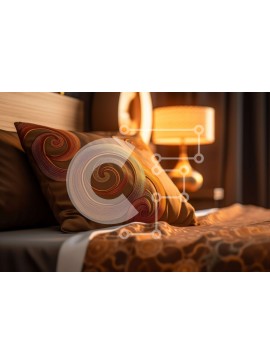 Intra Συλλεκτικό Ξύλινο Παζλ Plywood  4mm - Άνετο και άνετο υπνοδωμάτιο με καφέ στροβιλιζόμενο μαξιλάρι Σε Ξύλινο Κουτί - Διαστάσεις Puzzle: 10x10 cm – 25 κομμάτια