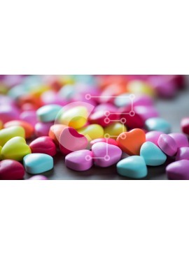 Intra Συλλεκτικό Ξύλινο Παζλ Plywood  4mm - Πολύχρωμα ζαχαρωτά μπαστούνια σε σχήμα καρδιάς για την ημέρα του Αγίου Βαλεντίνου Σε Ξύλινο Κουτί - Διαστάσεις Puzzle: 10x10 cm – 25 κομμάτια