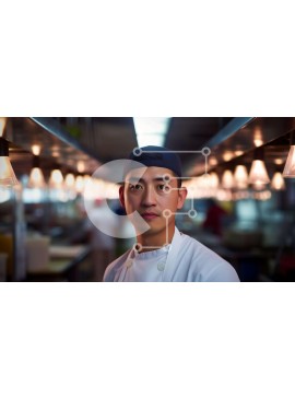 Intra Συλλεκτικό Ξύλινο Παζλ Plywood  4mm - Άνδρας σεφ στη βιομηχανική κουζίνα Σε Ξύλινο Κουτί - Διαστάσεις Puzzle: 10x10 cm – 25 κομμάτια