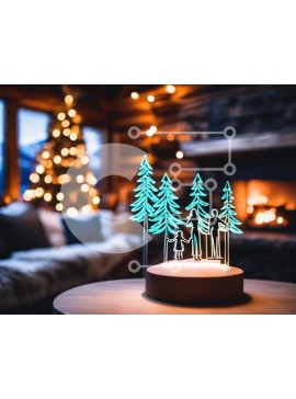 Intra Συλλεκτικό Ξύλινο Παζλ Plywood  4mm - Επιτραπέζιο φωτισμένο γλυπτό σε σχήμα δέντρου Σε Ξύλινο Κουτί - Διαστάσεις Puzzle: 10x10 cm – 25 κομμάτια