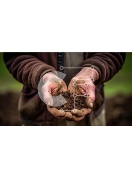 Intra Συλλεκτικό Ξύλινο Παζλ Plywood  4mm - Χέρια ανθρώπου που κρατούν χώμα για κηπουρική ή κομποστοποίηση Σε Ξύλινο Κουτί - Διαστάσεις: 10x10 cm – 25 κομμάτια