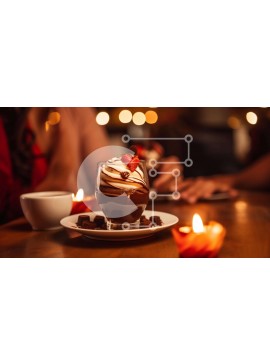 Σετ των 2 Intra Συλλεκτικό Ξύλινο Παζλ Plywood  4mm - Λαχταριστό επιδόρπιο σοκολάτας με σαντιγί και πασπάλισμα Σε Ξύλινο Κουτί - Διαστάσεις: 10x10 cm – 25 κομμάτια