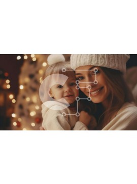 Intra Συλλεκτικό Ξύλινο Παζλ Plywood  4mm - Μητέρα και Παιδί που αγκαλιάζονται τις γιορτές Σε Ξύλινο Κουτί - Διαστάσεις Puzzle: 10x10 cm – 25 κομμάτια