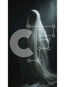 Intra Συλλεκτικό Ξύλινο Παζλ Plywood  4mm - Ghostly Figure σε λευκό Σε Ξύλινο Κουτί - Διαστάσεις Puzzle: 10x10 cm – 25 κομμάτια