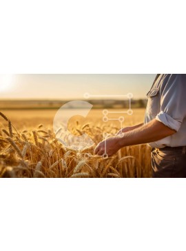 Intra Συλλεκτικό Ξύλινο Παζλ Plywood  4mm - Άνθρωπος που συγκομίζει σιτάρι σε ένα ανοιχτό χωράφι Σε Ξύλινο Κουτί - Διαστάσεις: 10x10 cm – 25 κομμάτια