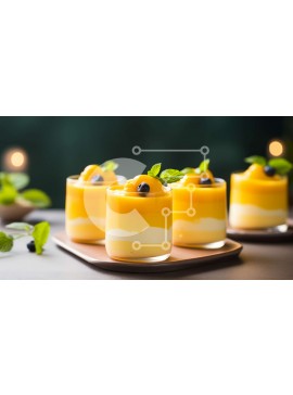 Σετ των 2 Intra Συλλεκτικό Ξύλινο Παζλ Plywood  4mm - Δίσκος με νόστιμα επιδόρπια με γαρνιτούρες φρέσκων φρούτων Σε Ξύλινο Κουτί - Διαστάσεις: 10x10 cm – 25 κομμάτια