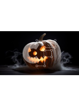 Intra Συλλεκτικό Ξύλινο Παζλ Plywood  4mm - Κολοκύθα αποκριών που λάμπει στο σκοτάδι Σε Ξύλινο Κουτί - Διαστάσεις Puzzle: 10x10 cm – 25 κομμάτια