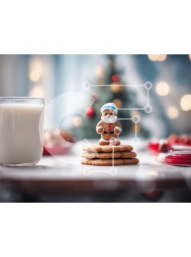 Σετ των 2 Intra Συλλεκτικό Ξύλινο Παζλ Plywood  4mm - Ποτήρι γάλα, μπισκότα και ειδώλιο ανθρώπου από μελόψωμο Σε Ξύλινο Κουτί - Διαστάσεις: 10x10 cm – 25 κομμάτια