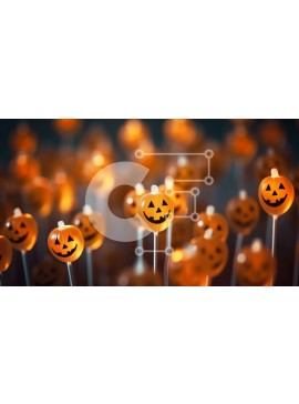 Intra Συλλεκτικό Ξύλινο Παζλ Plywood  4mm - Ομάδα γλειφιτζούρια σε σχήμα κολοκύθας φωτισμένα στο σκοτάδι Σε Ξύλινο Κουτί - Διαστάσεις Puzzle: 10x10 cm – 25 κομμάτια