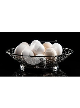 Σετ των 2 Intra Συλλεκτικό Ξύλινο Παζλ Plywood  4mm - Ανάμεικτα λευκά αυγά σε μεταλλικό μπολ Σε Ξύλινο Κουτί - Διαστάσεις: 10x10 cm – 25 κομμάτια