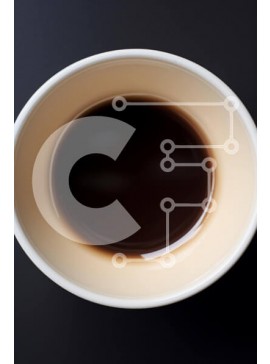 Σετ των 2 Intra Συλλεκτικό Ξύλινο Παζλ Plywood  4mm - Λευκό μπολ με σκούρο καφέ υγρό σε μαύρη επιφάνεια Σε Ξύλινο Κουτί - Διαστάσεις: 10x10 cm – 25 κομμάτια