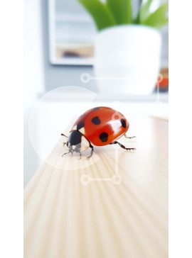 Σετ των 2 Intra Συλλεκτικό Ξύλινο Παζλ Plywood  4mm - Πασχαλίτσα σε τραπέζι με φυτά σε γλάστρες Σε Ξύλινο Κουτί - Διαστάσεις: 10x10 cm – 25 κομμάτια