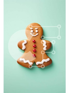 Σετ των 2 Intra Συλλεκτικό Ξύλινο Παζλ Plywood  4mm - Μπισκότο μελόψωμο με κόκκινο και άσπρο πάγωμα Σε Ξύλινο Κουτί - Διαστάσεις: 10x10 cm – 25 κομμάτια