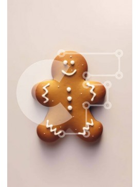 Σετ των 2 Intra Συλλεκτικό Ξύλινο Παζλ Plywood  4mm - Διακοσμημένο μπισκότο μελόψωμο σε υπόλευκο φόντο Σε Ξύλινο Κουτί - Διαστάσεις: 10x10 cm – 25 κομμάτια