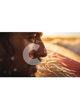 Intra Συλλεκτικό Ξύλινο Παζλ Plywood  4mm - Σέρφερ με σανίδα του σερφ στο νερό Σε Ξύλινο Κουτί - Διαστάσεις Puzzle: 10x10 cm – 25 κομμάτια