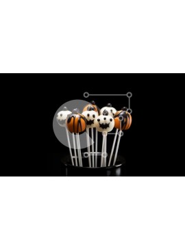 Σετ των 2 Intra Συλλεκτικό Ξύλινο Παζλ Plywood  4mm - Cake Pops με θέμα το Halloween Σε Ξύλινο Κουτί - Διαστάσεις: 10x10 cm – 25 κομμάτια