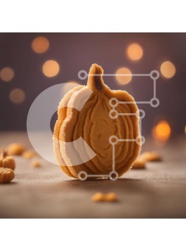 Σετ των 2 Intra Συλλεκτικό Ξύλινο Παζλ Plywood  4mm - Μπισκότο σε σχήμα κολοκύθας στο τραπέζι με φωτάκια Σε Ξύλινο Κουτί - Διαστάσεις: 10x10 cm – 25 κομμάτια