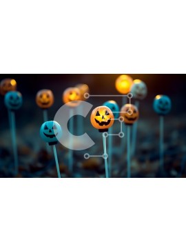 Intra Συλλεκτικό Ξύλινο Παζλ Plywood  4mm - Ομάδα ξύλινων ραβδιών φαναριού στολισμένα για το Halloween Σε Ξύλινο Κουτί - Διαστάσεις Puzzle: 10x10 cm – 25 κομμάτια