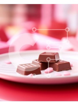 Σετ των 2 Intra Συλλεκτικό Ξύλινο Παζλ Plywood  4mm - Ανάμικτες σοκολάτες και καραμέλες σε ένα πιάτο με καρδιές Σε Ξύλινο Κουτί - Διαστάσεις: 10x10 cm – 25 κομμάτια