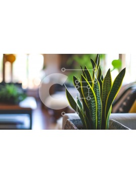 Intra Συλλεκτικό Ξύλινο Παζλ Plywood  4mm - Υγιές φυτό σε γλάστρα σε ένα άνετο σαλόνι Σε Ξύλινο Κουτί - Διαστάσεις Puzzle: 10x10 cm – 25 κομμάτια