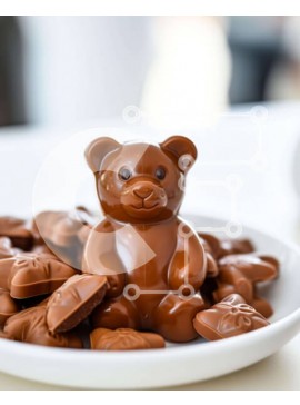 Σετ των 2 Intra Συλλεκτικό Ξύλινο Παζλ Plywood  4mm - Σοκολατένιο αρκουδάκι σε λευκό πιάτο με φλιτζάνι Σε Ξύλινο Κουτί - Διαστάσεις: 10x10 cm – 25 κομμάτια