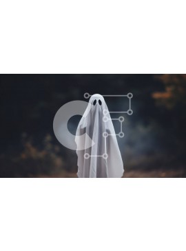 Intra Συλλεκτικό Ξύλινο Παζλ Plywood  4mm - Φάντασμα σε ανοιχτό πεδίο Σε Ξύλινο Κουτί - Διαστάσεις Puzzle: 10x10 cm – 25 κομμάτια