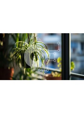 Intra Συλλεκτικό Ξύλινο Παζλ Plywood  4mm - Φυτό σε γλάστρα που κρέμεται από το περβάζι του παραθύρου Σε Ξύλινο Κουτί - Διαστάσεις: 10x10 cm – 25 κομμάτια