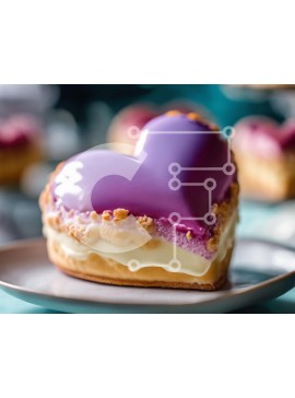 Σετ των 2 Intra Συλλεκτικό Ξύλινο Παζλ Plywood  4mm - Επιδόρπιο σε σχήμα καρδιάς σε ένα πιάτο Σε Ξύλινο Κουτί - Διαστάσεις: 10x10 cm – 25 κομμάτια