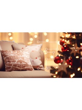 Intra Συλλεκτικό Ξύλινο Παζλ Plywood  4mm - Εορταστικό σαλόνι με χριστουγεννιάτικα στολίδια Σε Ξύλινο Κουτί - Διαστάσεις Puzzle: 10x10 cm – 25 κομμάτια