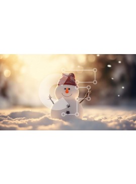 Intra Συλλεκτικό Ξύλινο Παζλ Plywood  4mm - Στολίδι χιονάνθρωπος στο χιόνι Σε Ξύλινο Κουτί - Διαστάσεις Puzzle: 10x10 cm – 25 κομμάτια