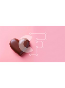 Σετ των 2 Intra Συλλεκτικό Ξύλινο Παζλ Plywood  4mm - Μπάρα σοκολάτας σε σχήμα καρδιάς σε ροζ φόντο Σε Ξύλινο Κουτί - Διαστάσεις: 10x10 cm – 25 κομμάτια