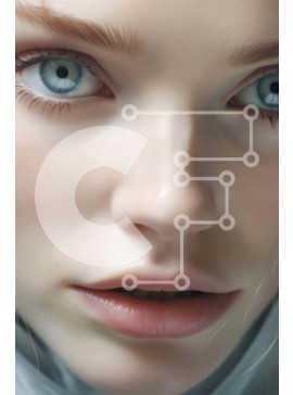 Intra Συλλεκτικό Ξύλινο Παζλ Plywood  4mm - Έντονο βλέμμα - Πορτρέτο γυναίκας Σε Ξύλινο Κουτί - Διαστάσεις Puzzle: 10x10 cm – 25 κομμάτια