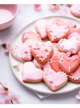 Σετ των 2 Intra Συλλεκτικό Ξύλινο Παζλ Plywood  4mm - Μπισκότα του Αγίου Βαλεντίνου σε σχήμα καρδιάς Σε Ξύλινο Κουτί - Διαστάσεις: 10x10 cm – 25 κομμάτια