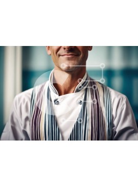 Intra Συλλεκτικό Ξύλινο Παζλ Plywood  4mm - Χαμογελαστός σεφ με κομψό γιλέκο και πουκάμισο Σε Ξύλινο Κουτί - Διαστάσεις Puzzle: 10x10 cm – 25 κομμάτια