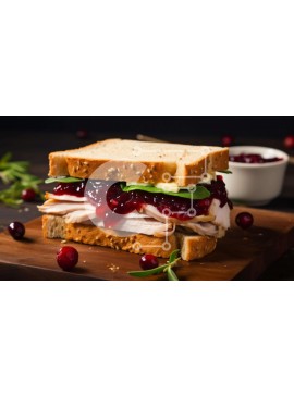 Σετ των 2 Intra Συλλεκτικό Ξύλινο Παζλ Plywood  4mm - Σάντουιτς γαλοπούλας με σάλτσα κράνμπερι Σε Ξύλινο Κουτί - Διαστάσεις: 10x10 cm – 25 κομμάτια