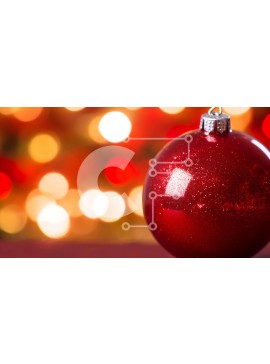 Intra Συλλεκτικό Ξύλινο Παζλ Plywood  4mm - Κόκκινη γυάλινη μπάλα με πολύχρωμα φώτα Σε Ξύλινο Κουτί - Διαστάσεις Puzzle: 10x10 cm – 25 κομμάτια