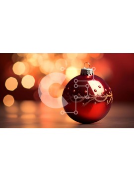 Intra Συλλεκτικό Ξύλινο Παζλ Plywood  4mm - Κόκκινη γυάλινη μπάλα στο τραπέζι με πορτοκαλί και κόκκινο φόντο Σε Ξύλινο Κουτί - Διαστάσεις Puzzle: 10x10 cm – 25 κομμάτια