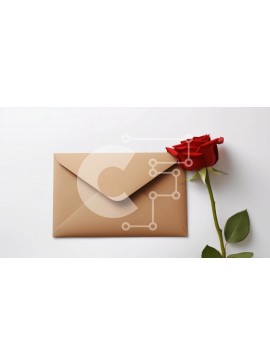 Intra Συλλεκτικό Ξύλινο Παζλ Plywood  4mm - Φάκελος του Αγίου Βαλεντίνου με κόκκινο τριαντάφυλλο Σε Ξύλινο Κουτί - Διαστάσεις Puzzle: 10x10 cm – 25 κομμάτια