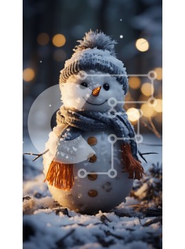 Intra Συλλεκτικό Ξύλινο Παζλ Plywood  4mm - Αξιολάτρευτος χιονάνθρωπος στη χώρα των θαυμάτων του χειμώνα Σε Ξύλινο Κουτί - Διαστάσεις Puzzle: 10x10 cm – 25 κομμάτια