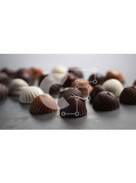 Σετ των 2 Intra Συλλεκτικό Ξύλινο Παζλ Plywood  4mm - Ανάμικτες καραμέλες σοκολάτας σε γκρίζα επιφάνεια Σε Ξύλινο Κουτί - Διαστάσεις: 10x10 cm – 25 κομμάτια