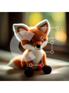 Intra Συλλεκτικό Ξύλινο Παζλ Plywood  4mm - Αξιολάτρευτη εικόνα μιας κόκκινης αλεπούς που κοιτάζει έξω από το παράθυρο Σε Ξύλινο Κουτί - Διαστάσεις: 10x10 cm – 25 κομμάτια