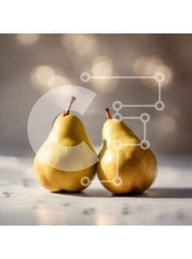 Σετ των 2 Intra Συλλεκτικό Ξύλινο Παζλ Plywood  4mm - Κίτρινα αχλάδια σε λευκή επιφάνεια Σε Ξύλινο Κουτί - Διαστάσεις: 10x10 cm – 25 κομμάτια