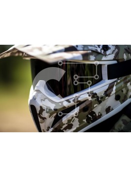 Intra Συλλεκτικό Ξύλινο Παζλ Plywood  4mm - Κοντινό πλάνο πορτοκαλί κράνους παραλλαγής Σε Ξύλινο Κουτί - Διαστάσεις Puzzle: 10x10 cm – 25 κομμάτια