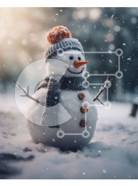 Intra Συλλεκτικό Ξύλινο Παζλ Plywood  4mm - Αξιολάτρευτος χιονάνθρωπος στη χώρα των θαυμάτων του χειμώνα Σε Ξύλινο Κουτί - Διαστάσεις Puzzle: 10x10 cm – 25 κομμάτια