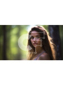 Intra Συλλεκτικό Ξύλινο Παζλ Plywood  4mm - Γυναίκα στο δάσος με μακριά καστανά μαλλιά Σε Ξύλινο Κουτί - Διαστάσεις: 10x10 cm – 25 κομμάτια