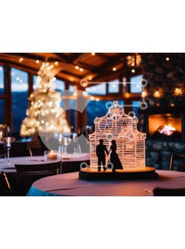 Intra Συλλεκτικό Ξύλινο Παζλ Plywood  4mm - Ρομαντική ρύθμιση τραπεζαρίας για εκδηλώσεις Σε Ξύλινο Κουτί - Διαστάσεις Puzzle: 10x10 cm – 25 κομμάτια