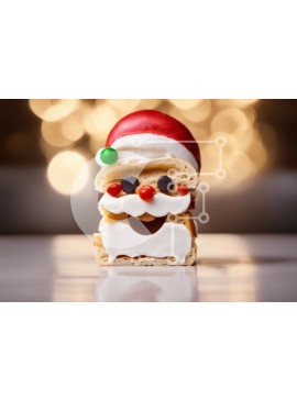 Σετ των 2 Intra Συλλεκτικό Ξύλινο Παζλ Plywood  4mm - Σάντουιτς Άγιου Βασίλη Σε Ξύλινο Κουτί - Διαστάσεις: 10x10 cm – 25 κομμάτια