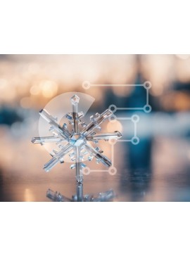 Intra Συλλεκτικό Ξύλινο Παζλ Plywood  4mm - Στολίδι νιφάδα χιονιού με τα θολά φώτα της πόλης Σε Ξύλινο Κουτί - Διαστάσεις Puzzle: 10x10 cm – 25 κομμάτια