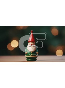 Intra Συλλεκτικό Ξύλινο Παζλ Plywood  4mm - Πράσινο και κόκκινο φιγούρα gnome για εορταστική διακόσμηση Σε Ξύλινο Κουτί - Διαστάσεις Puzzle: 10x10 cm – 25 κομμάτια